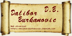 Dalibor Burkanović vizit kartica